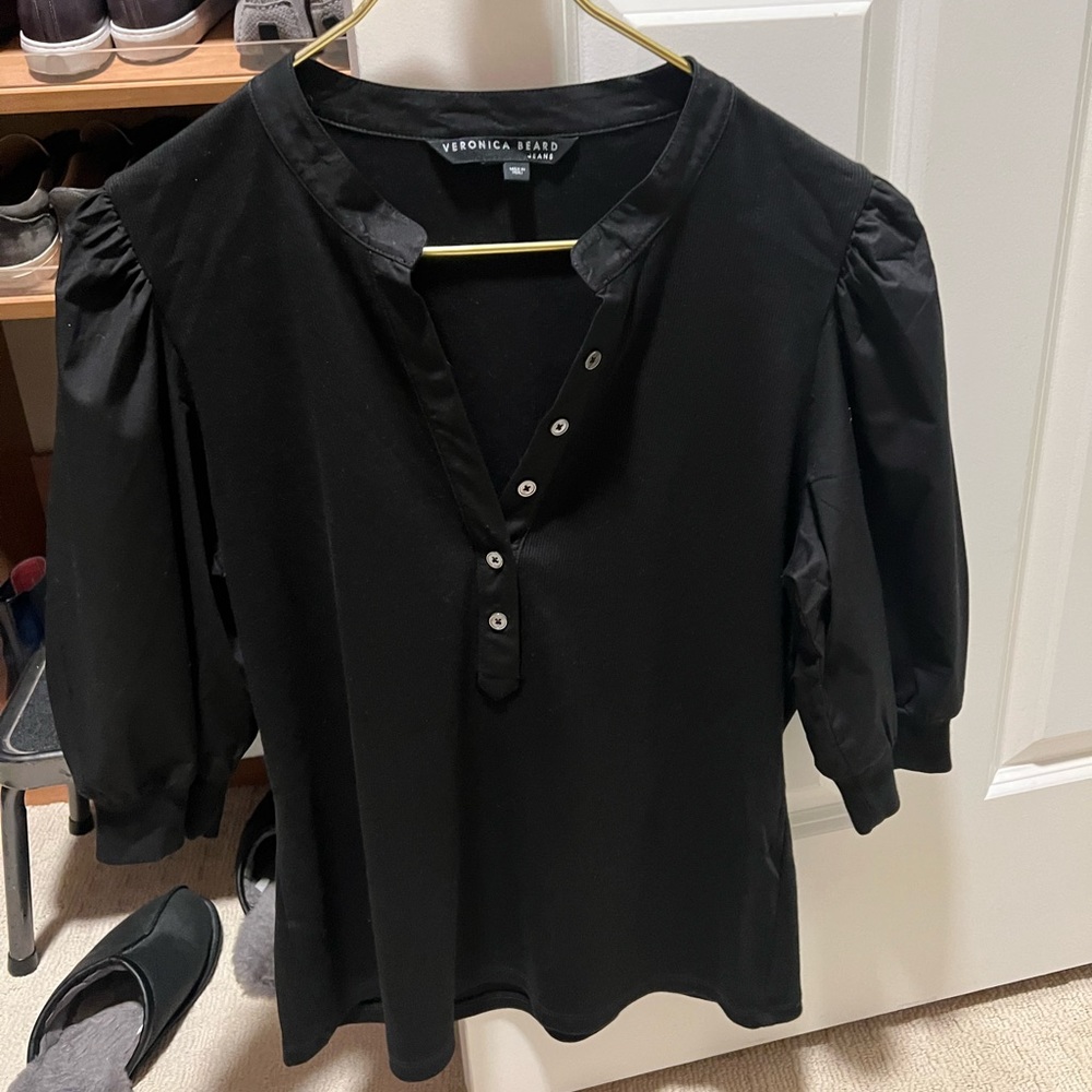 Veronica Beard Coralee Black Large Top